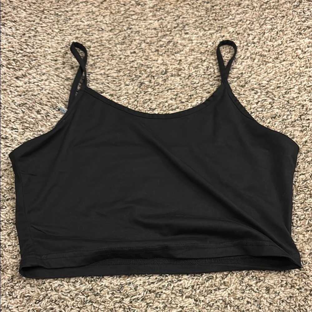 Black Spaghetti Strap Crop Top